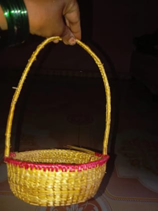 Intricate Flower Basket Handcrafted from Grass Intricate Flower Basket Handcrafted from Grass
