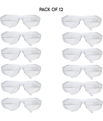 Sun100 White Men's and Women's Safety Goggle (Pack of 12) Safety Goggles