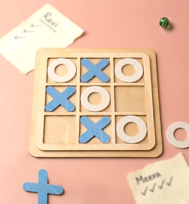 Handcrafted Wooden Tic Tac Toe (OX) Game – Medium Size Travel Board Handcrafted Wooden Tic Tac Toe (OX) Game – Medium Size Travel Board