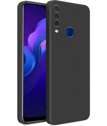Case Vault Covers - Blue Silicon Plain Cases Compatible For Vivo Y12 ( Pack of 1 )