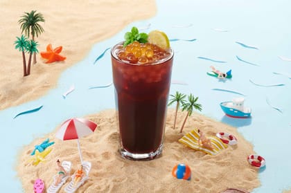 Cranberry Hibiscus Iced Tea With Popping Boba