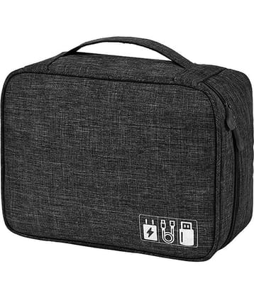 House Of Quirk Black Electronics Accessories Organizer Bag