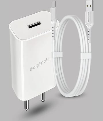 Digimate 15W Single USB Port Charger With Micro USB Cable (DG-ADP-1007, White)