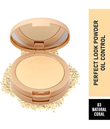 Mattlook Perfect look Powder 2 in 1 Formula Oil Control, Compact Pressed Powder + Base Concealer, Face Makeup, Light (20gm)