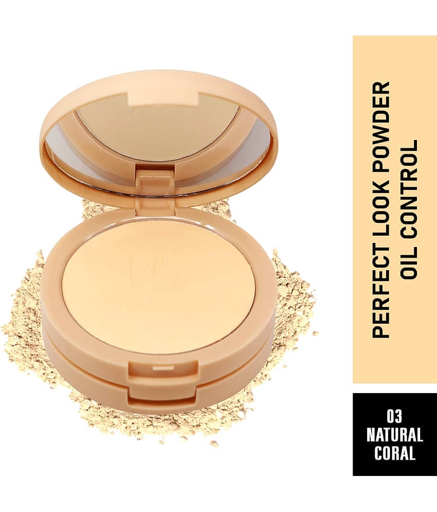 Mattlook Perfect look Powder 2 in 1 Formula Oil Control, Compact Pressed Powder + Base Concealer, Face Makeup, Light (20gm)