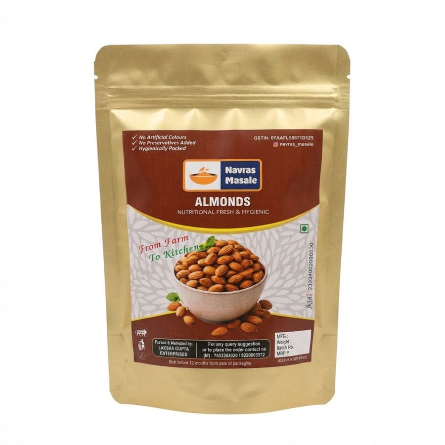 Navras Masale Almonds - 250 gm - 250 gm - One pack of almonds