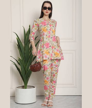 Rajnandini Women Printed Tunic With Trousers Co-Ord Set ( Multi Color )