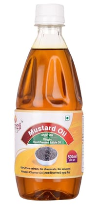 Shreeji Oils Mustard Virgin Cold Pressed Edible Oil, 500 ml