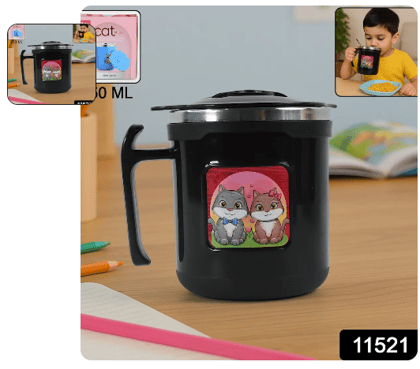 1 Pc Apex Cat Mug  250 ml Stainless Steel Insulated Inner with Cute Cat Print