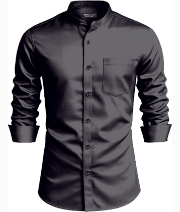 MAN'S SUITUP Satin Regular Fit Full Sleeves Men's Formal Shirt - Black ( Pack of 1 )