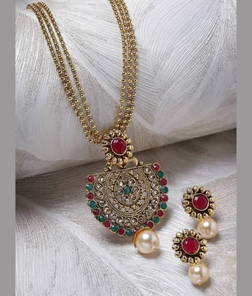 Sukkhi Red Alloy Necklace Set ( Pack of 1 )