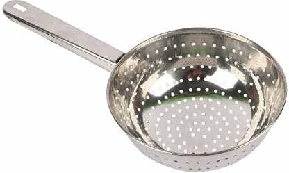 Granny Kitchen Stainless Steel Poha Strainer Colander with Handle, Kitchen Sieve for Rice and Grains