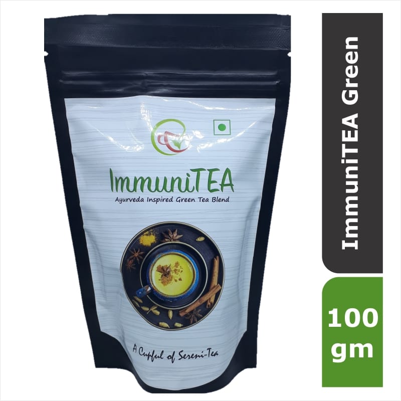 Camellia Twigs ImmuniTEA | Ayurveda Inspired Immunity Booster Green Tea Blend | Detox Tea l 100 gram/3.53 Oz / 67 large cups