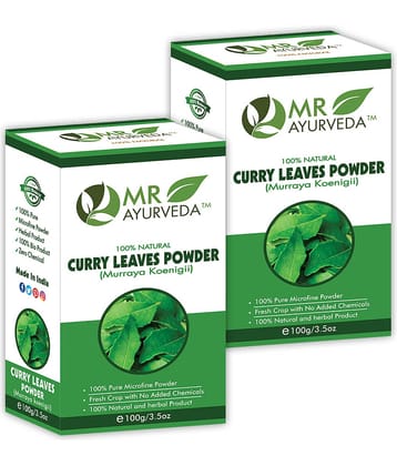 MR Ayurveda Premium Quality Curry Leaves Powder Hair Scalp Treatment 200 g Pack of 2