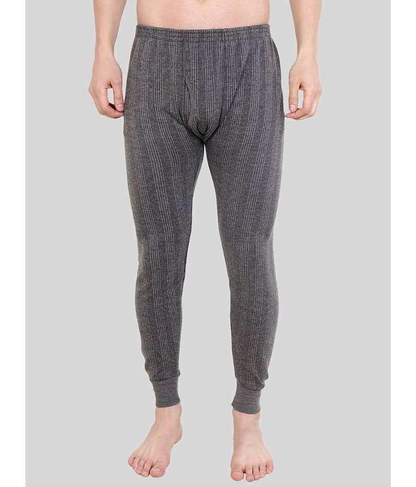 Zeffit Pack of 1 Cotton Thermal Bottoms For Men's ( Grey )