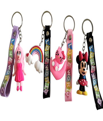 Cailyn Multi Color Key Chain ( Pack of 4 )