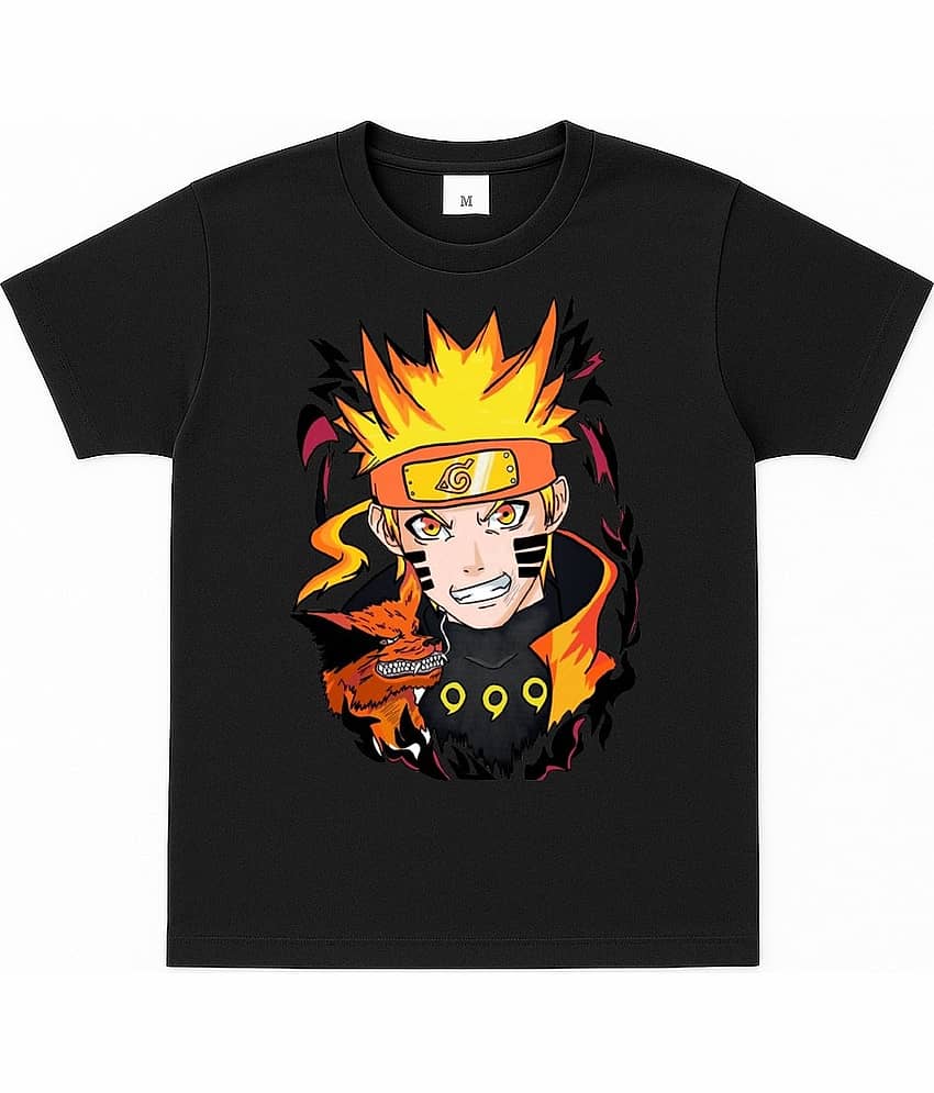 Paryag Pack of 1 Boys Cotton Blend T-Shirt ( Black )