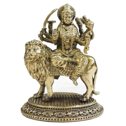 Brass Durga Mata Idol for Navratri & Puja, Height : 4.2 Inch (BSMAS1844 B)
