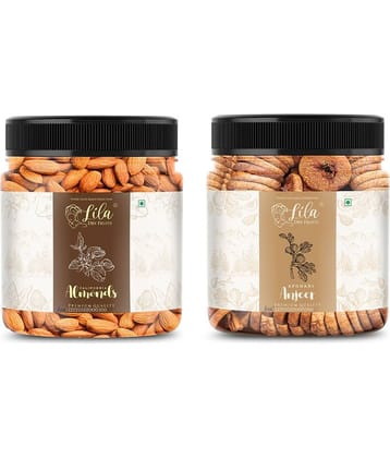 LILA DRY FRUITS Mixed Dried Fruits Combo Pack 100 grams x 2 Anjeer Almond Premium Healthy Snack for Daily Use Perfect for Giftings