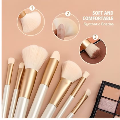13-Piece Makeup Brush Set | Soft Synthetic Bristles for Face & Eye | Durable Cruelty-Free Brushes with Travel Pouch | Blending & Highlighting Kit (Multicolor)
