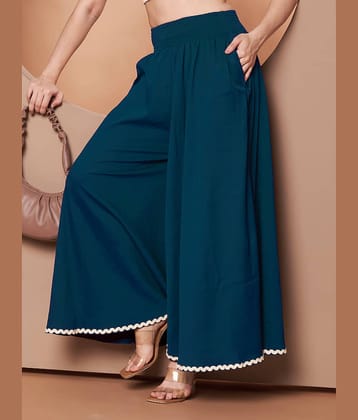 ZWERLON Women Polyester Wide Leg Trousers ( Green )