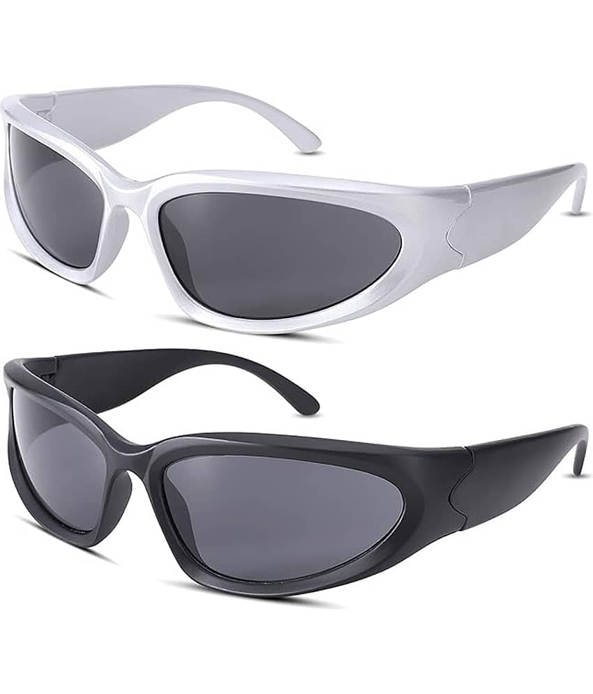 Elligator Multicolor Rectangular Sunglasses ( Pack of 2 )