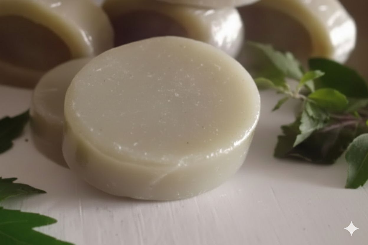 Tulsi neem mint soaLaksh Herbal Products Tulsi Neem Mint Soap for Fresh and Healthy Skin 1 pcp