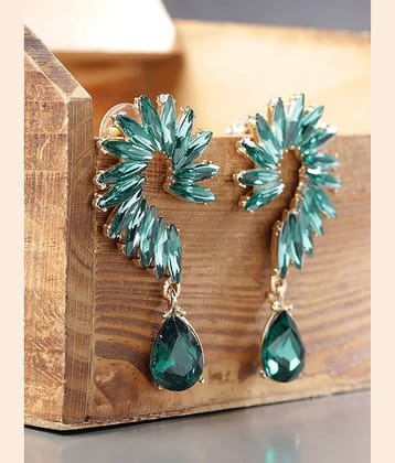 YOUBELLA Green Danglers Earrings ( Pack of 1 )