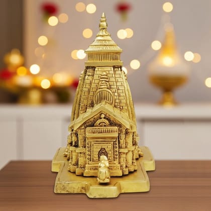 Brass Showpiece Kedarnath Mandir Model Temple (BSMAS1466 C)