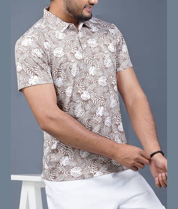 Eyebogler Pack of 1 Polyester Regular Fit Printed Half Sleeves Men's Polo T Shirt ( White )