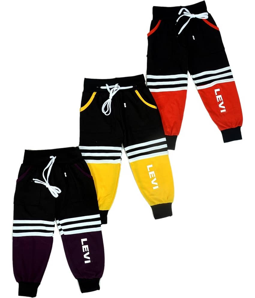 DIAMOND EXPORTER Pack of 3 Boys Cotton Blend Trackpant ( Multi Color )