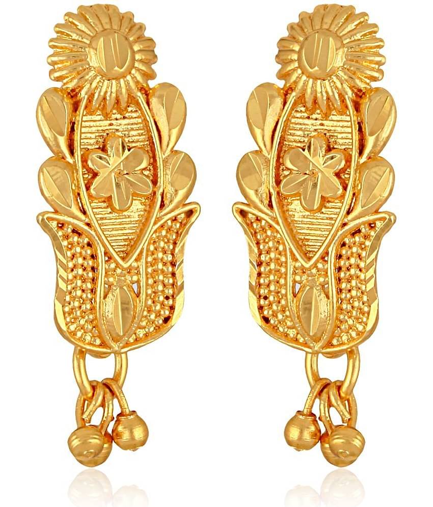 VIVASTRI Golden Stud Earrings ( Pack of 1 )