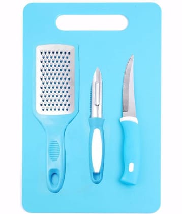 iview kitchenware Polypropylene Chopping Pad, Grater, Knife, Peeler, Blue (4U)