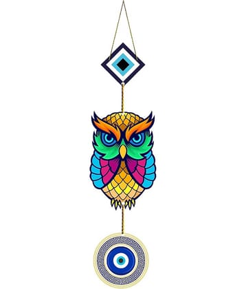 Positive Vibe Lifestyle Wood Evil Eye Wall Hanging Wall Sculpture Multi - Pack of 1