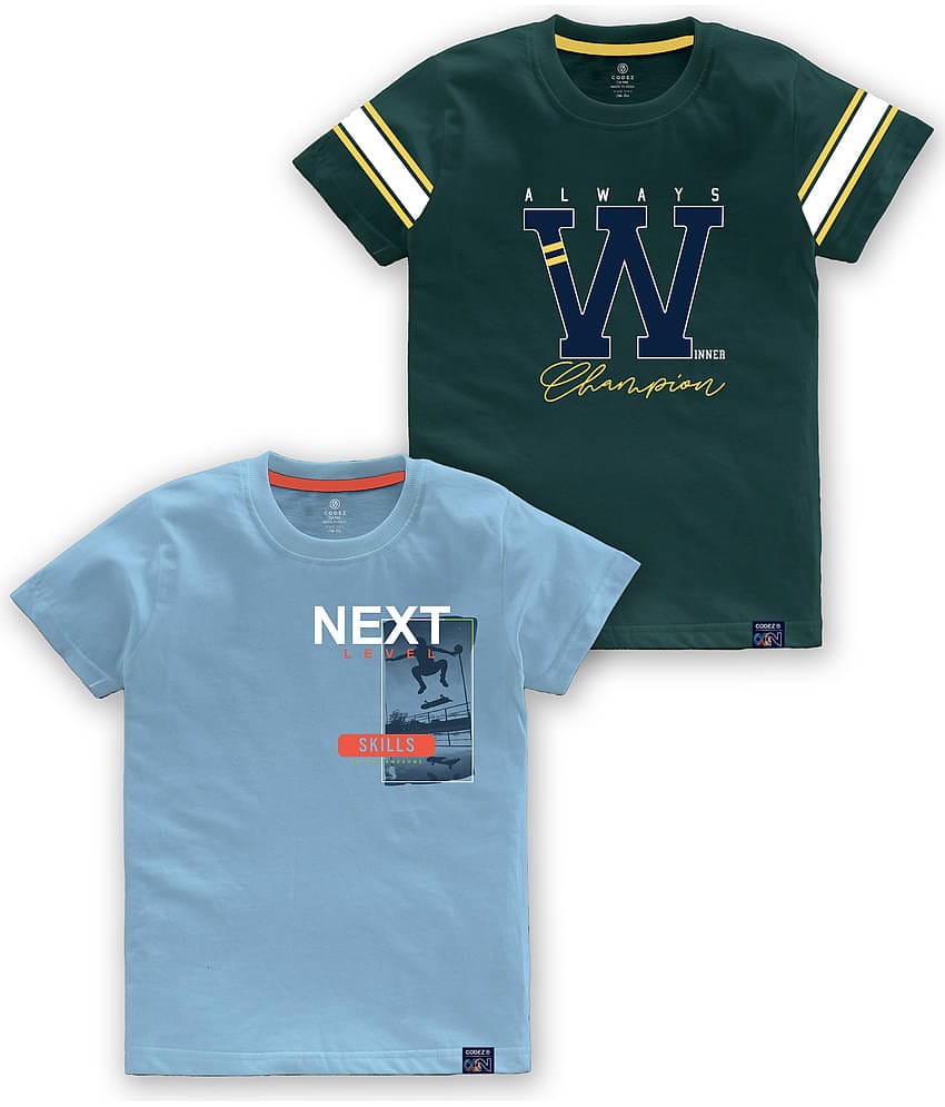 CODEZ Pack of 1 Boys Cotton Blend T-Shirt ( Multi Color )