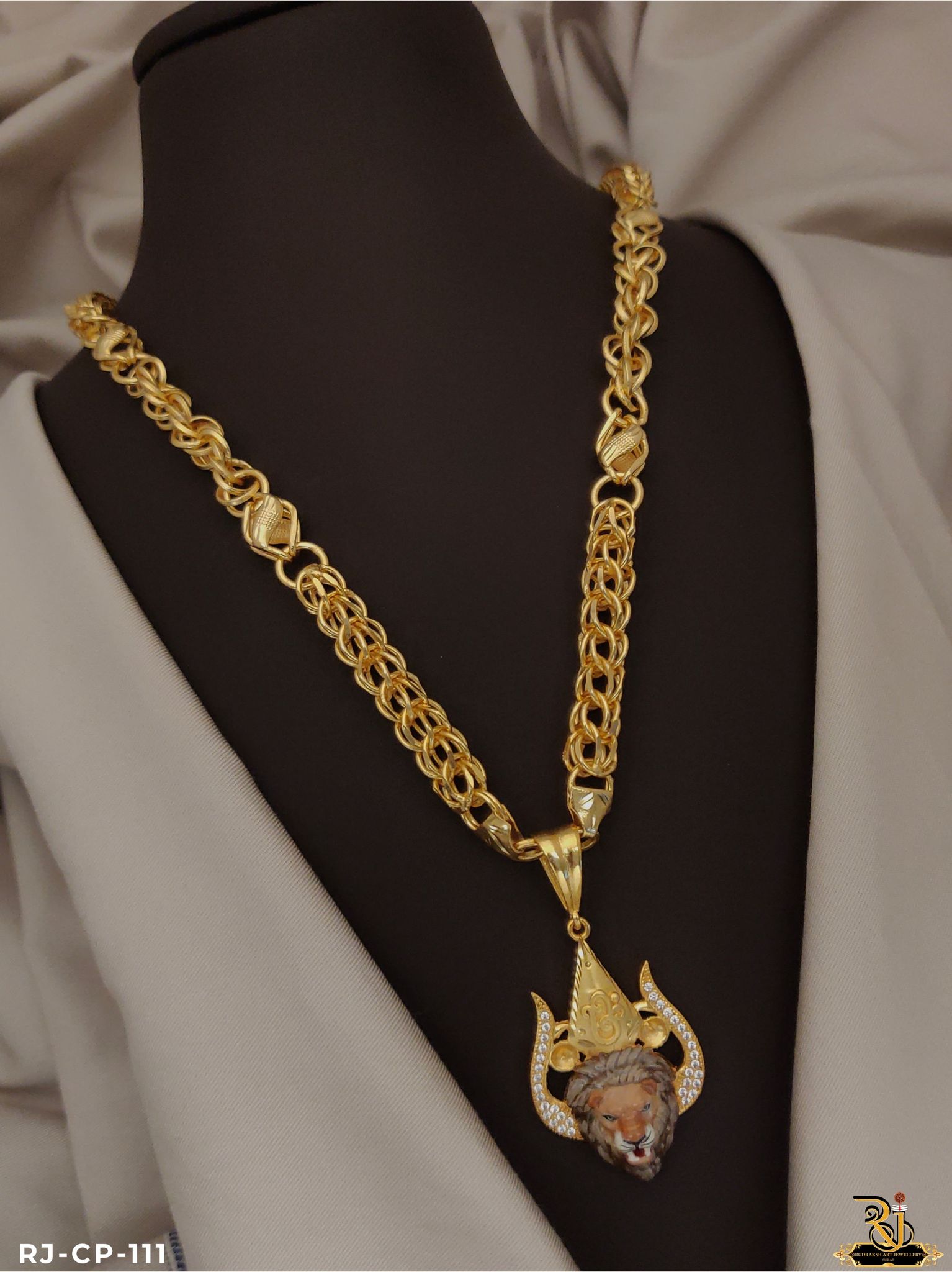 Claasical men’s Fashion Lion With Trishul pendant Chainpendant CP-111