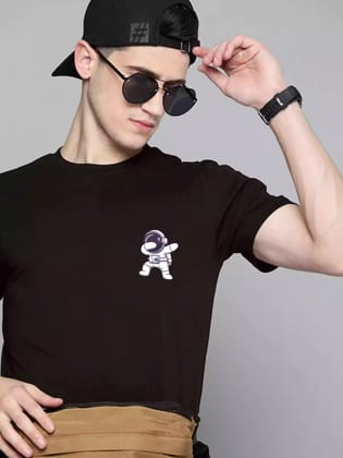 Astro Dab - Sukhiaatma Unisex Pocket Printed Black T-shirt-XS-36