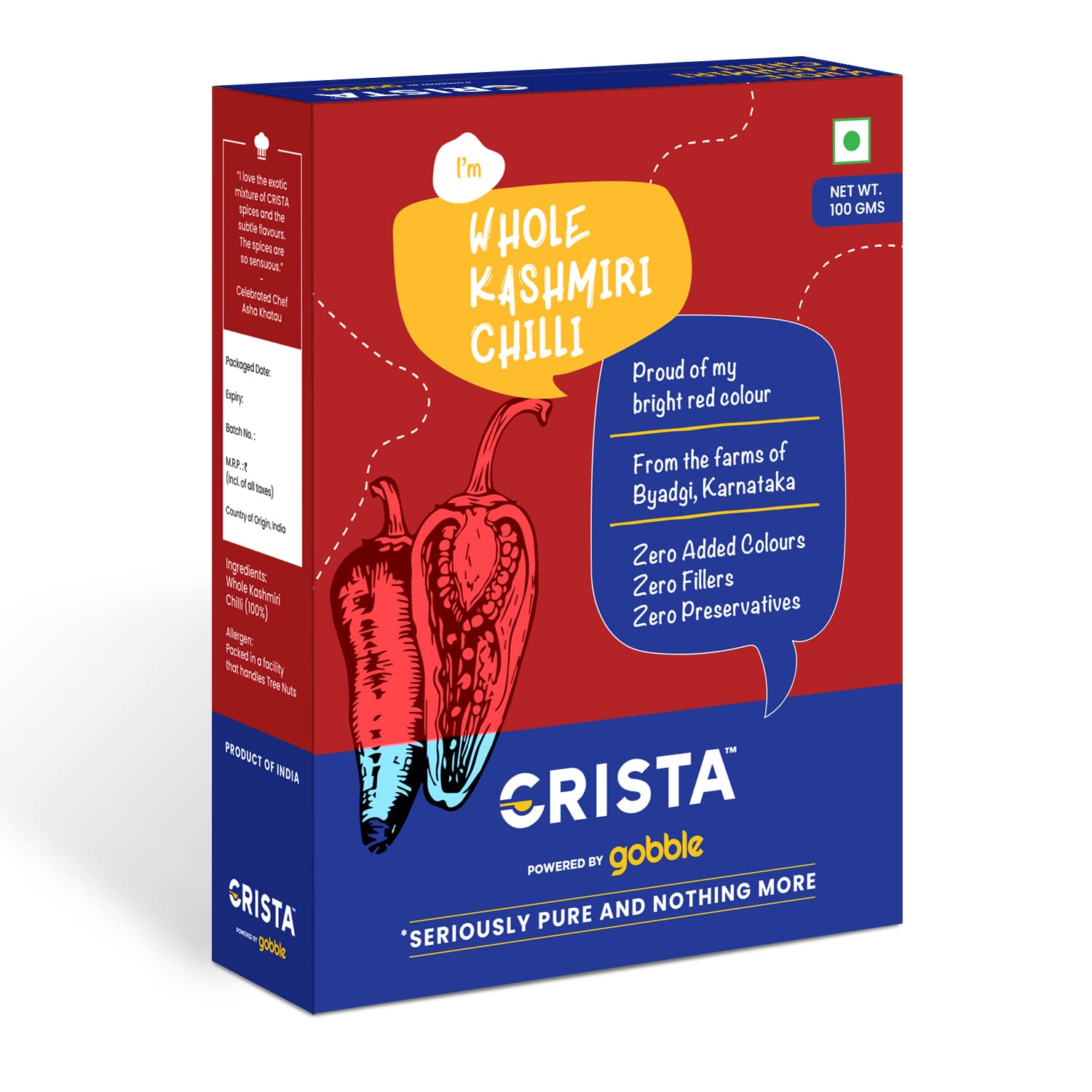 CRISTA Kashmiri Chilli, 100 gm