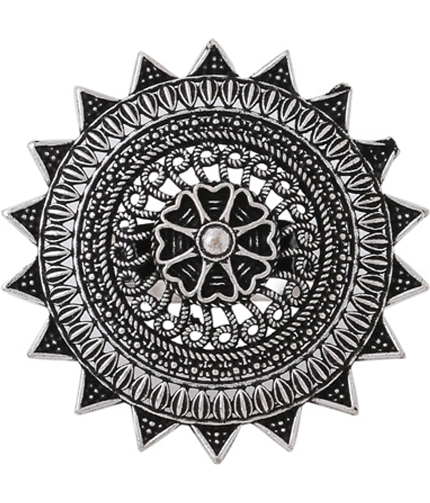 VIRAASI - Silver Contemporary Ring ( Pack of 1 )