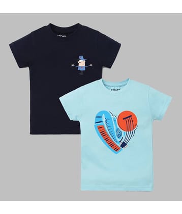 ETCHED DESIGN Pack of 1 Boys Cotton T-Shirt ( Multicolor )