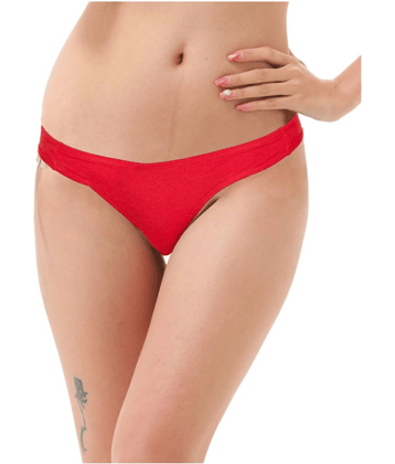 D Naked Poly Cotton Women's Thongs ( Red )
