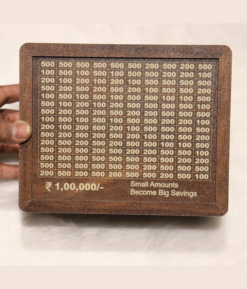 Midastra Engineered Wood Brown Others Piggy Bank ( Pack of 1 )