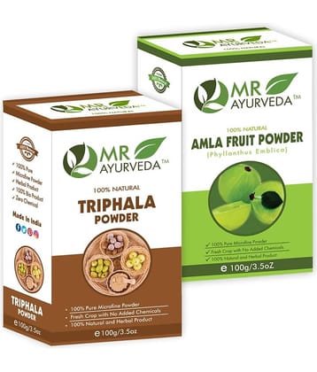 MR Ayurveda Triphala Powder & Amla Powder Hair Scalp Treatment 200 g Pack of 2