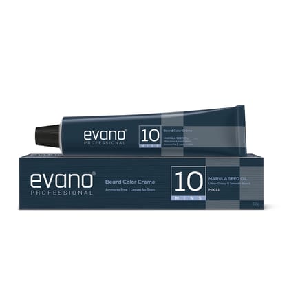 EVANO Professional Beard Colour for Men Natural Black 50g, Ammonia Free Beard Color, 100% Grey Coverage in 10 Minutes