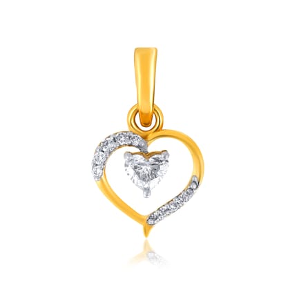 Senco Gold Beloved Tales Diamond Pendant (1.2 gram / 0.27 Ct / H-VS / 18K Yellow Gold)