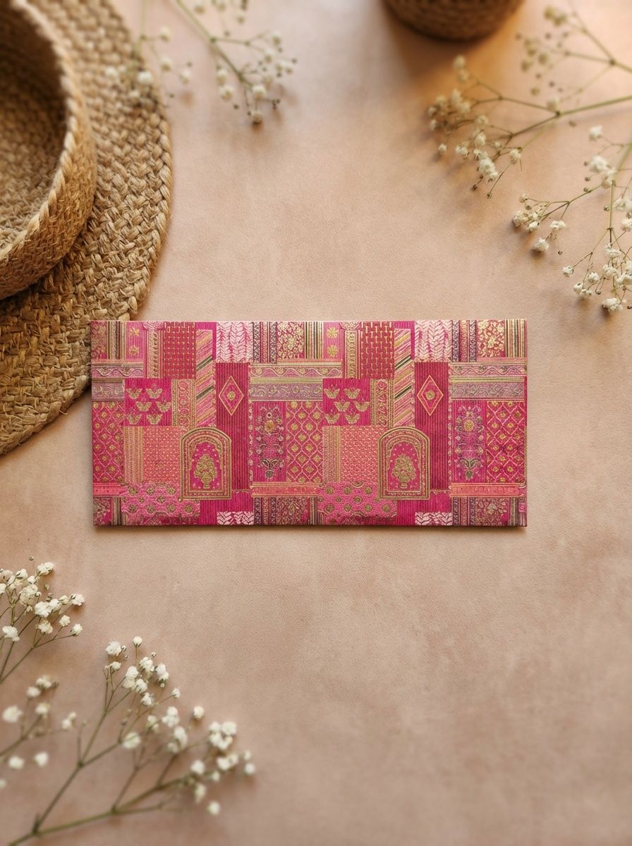 The Rani Patchwork Envelope – Premium Designer Money Envelope for Wedding & Luxury Gifting