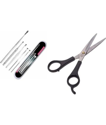 RTB 6 Needle Ear Wax Remover, Moustache Scissors 1 Pack of 2