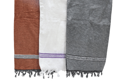 Cotton Towel Set of 3 (White-Grey-Brick)