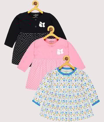 Babeezworld Pack of 3 Baby Girls Cotton Frock ( Multi )