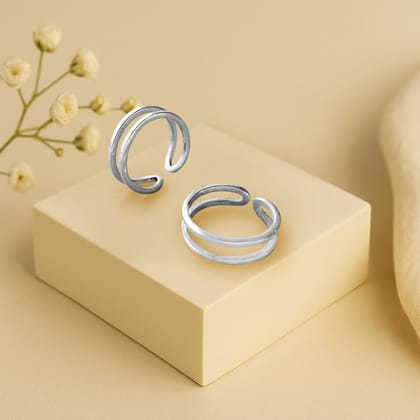 925 Sterling Silver Double Wired Toe Ring (Pair)